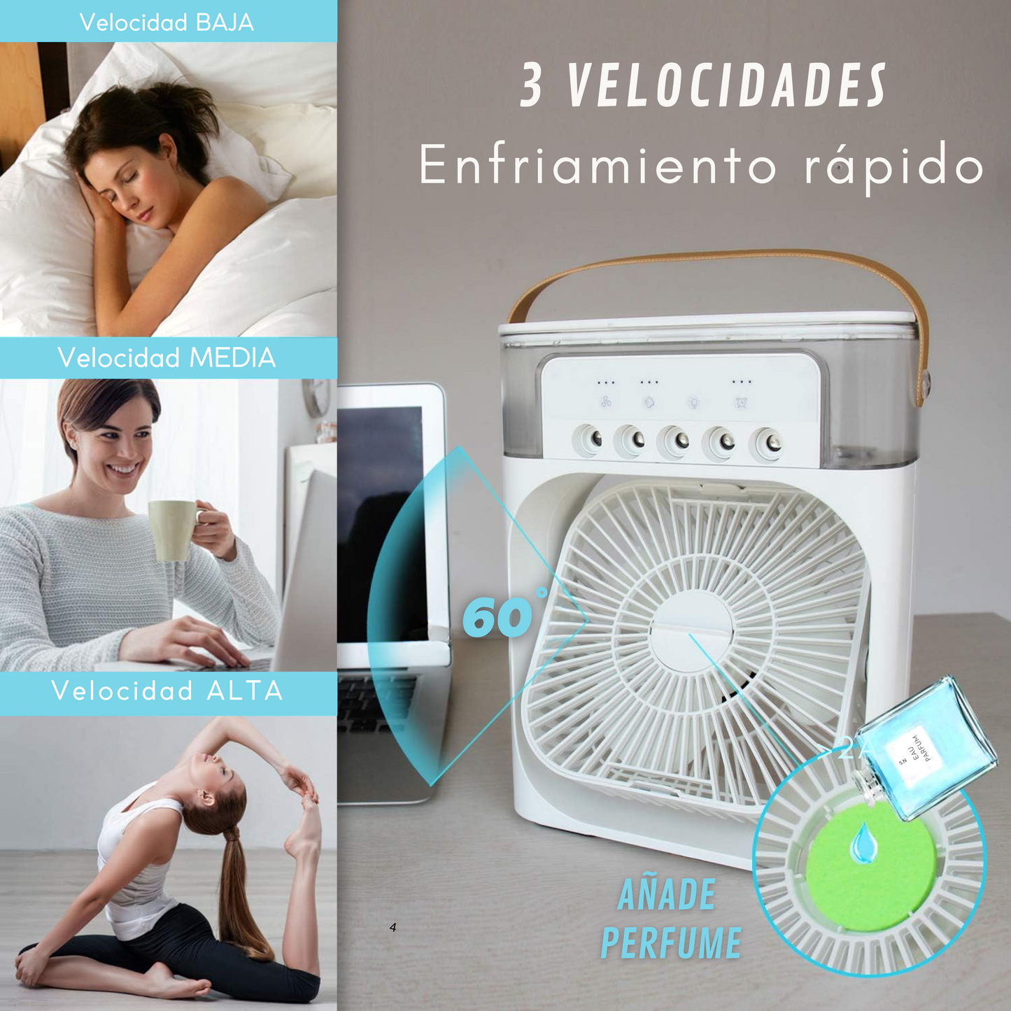 Ventilador Humidificador Aromatizante